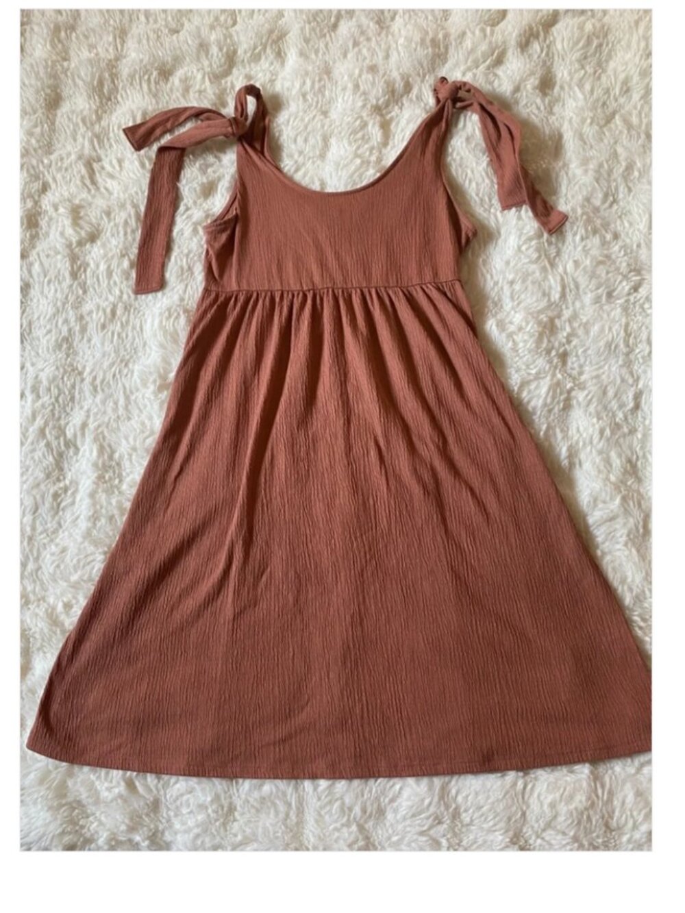 Wild Fable Rust Pink Orange Tie Sleeve Babydoll Mini Dress